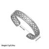 Pulseira Geométrica Minimalista Estilo Cool Transfronteiriça Europeia e Americana em Aço Titânio com Design de Coração e Flor, Pulseira em Aço Inoxidável Banhada a Ouro Estilo Francês para Mulheres