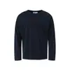 Camiseta Básica Unf com Caimento no Ombro, Algodão Penteado, Ajustada, Cor Sólida, Camiseta de Manga Longa com Gola Redonda para o Dia a Dia, Outono e Inverno