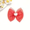 Malla Corazón Perla Lazo Hecho a Mano DIY Accesorios para el Cabello Ropa Zapatos Sombreros Bolsos Ropa de Muñeca Accesorios Decorativos Suministros