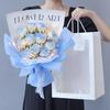 Buquê de rosas azul gelo acabado Simulação de flores Gypsophila Flores secas imortais para namoradas e presentes de aniversário de namoradas