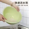 Artefacto para Lavar Arroz Cesta Coladora de Agujeros Densos Colador Engrosado Cocina Doméstica Tamaño Grande Lavado de Verduras Frutas Lavado de Arroz Cubeta con Fugas
