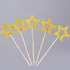 Decoração de bolo de aniversário infantil, bandeirinha para inserir, algodão doce, estrela de cinco pontas, conjunto de layout de cena de amor