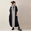 Vestido Japonés de Nuevo Estilo con Cuello Alto, Holgado, Combinación de Colores y Cordón