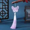 Novo Pingente de Borboleta Bordado Dupla Face Estilo Chinês com Franja Degradê DIY Estilo Antigo Decoração para Carro Hanfu Decoração de Palco