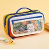 Estojo de Lápis Fofo de Queijo, Caixa de Papelaria de Nicho de Alto Padrão com Grande Capacidade, Bolsa de Papelaria Multicamadas Estilo Ins para Alunos do Ensino Fundamental e Médio