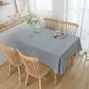 Mantel de lino de color liso, mezcla de algodón y lino, engrosado, diseño liso, estilo simple, adecuado para mesas de comedor, irradia una estética nórdica sofisticada, también adecuado para mesas de café