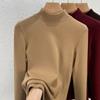 Camiseta Básica de Tencel con Cuello Medio Alto para Mujer, Otoño e Invierno, Forrada de Polar, Engrosada, Tejido Cepillado, Capa Interior, Nuevo Top de Polar de Doble Cara Invierno 2026