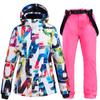 Traje de esquí para mujer, snowboard para exteriores, pantalones de esquí de doble tabla, traje de esquí cálido y grueso.