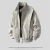 Jaqueta Tangtuan para homens e mulheres, estilo primavera, gola baseball retrô americana, corte solto casual, jaqueta de couro lavada, estilo Hong Kong