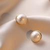 Aretes para Mujer Nuevos Aretes de Diseño Francés con Perla de Agua Dulce Aguja de Plata S925 Simples Aretes de Moda de Estilo Japonés y Coreano