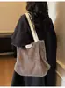 Bolsa de Hombro Grande de Pana para Mujer, Nueva de Otoño e Invierno, Estilo Japonés y Coreano, Bolsa de Viaje para el Trabajo, Bolsa Tote Casual para Mujer