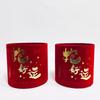Barril Fu al por mayor conjunto de franela dos palabras Fu de Año Nuevo barril de abrazo floral de bronceado arreglo floral barril caja de regalo festiva roja