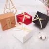 Caja de Papel para Pasteles de Regalo con Borde de Encaje en Stock, Caja Cuadrada para Empaque de Horneado de Turrón Pequeño, Logo Personalizable
