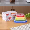 Caja de almuerzo plegable de silicona de grado alimenticio creativa, resistente a altas temperaturas en microondas y horno, caja para mantener la frescura, suit de caja de almuerzo portátil para trabajadores de oficina
