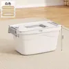 Caja de Almacenamiento para Libros Cesta de Almacenamiento para Estudiantes Uso en el Aula Caja de Almacenamiento de Plástico con Tapa Tamaño Pequeño Caja de Almacenamiento para Artículos Varios de Dormitorio