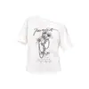 Camiseta de Manga Corta con Cuello Floral Asimétrico Estilo Americano para Mujer, Versátil de Verano 2026, Top Exquisito de Hombro Único de Nicho