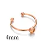 Suporte de anel de abertura em aço inoxidável diâmetro interno 4-12mm acessórios de joalheria diy base de anel de pedra natural conjunto anel de gema