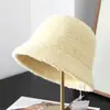 Sombrero de Pescador de Mezcla de Lana Nuevo para Otoño e Invierno Estilo Coreano para Mujer Versátil Color Liso Que Afina el Rostro Sombrero de Cubo Gorro Cálido