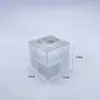 Bola de Cristal Vidrio Transparente Base Transparente Exhibidor de Bolas Base Cuadrada Almacenamiento Esférico Adornos