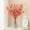 Azalea Artificial Rosa Mariposa Espuma Flor Artificial Decoración Florero Sala de Estar Flor de Alto Nivel Ramo de Flores Artificiales de 5 Cabezas