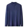 Comércio Exterior 2026 Suéter de Tricô Espesso com Forro de Fleece Meia-Zip Masculino Inverno Novo Estilo Peça Única Fleece Camisa Base Quente