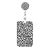 Porta Tarjeta de Identificación Estampado de Leopardo Cubierta Impresa Tarjeta de Transporte Público Retráctil Insignia de Empleado Hebilla de Tirar Insignia Tarjeta Llave Fácil