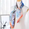 Estilo K Lenço Quadrado 90 Elegante Seda de Imitação Sarja Feminina Decorativo Lenço de Seda Feminino Toque de Seda DIY Lenço Fino de Seda