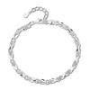Pulsera de plata esterlina 999 pulsera de plata para mujer pulsera simple para estudiantes para novias pulsera de trébol de cuatro hojas regalo de cumpleaños para novia