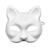 Máscara de Polpa de Papel Meio Rosto Gato Branco Natal Halloween Raposa Rosto Inteiro Máscara de Ópera de Pequim Artesanato DIY Infantil Cavalo Colher