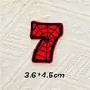 5cmQ Teia de Aranha Gorducha Letra Número Patch de Bordado Autoadesivo Patch Decorativo para Bordado DIY em Diário/Computador Patch de Tecido