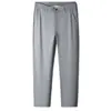 Pantalones de seda de hielo de verano con seda de morera para hombre, pantalones casuales de negocios con un diseño fluido y resistente a las arrugas, adecuados para papás
