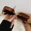Gafas de Sol de Lujo Estilo Borde Cortado Sin Marco Modelo 2026 para Mujer, Gafas de Sol de Gama Alta, Gafas de Sol al por Mayor para Transmisiones en Vivo de Tiktok