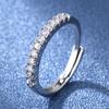 Anel de Diamante Simulado, Anel de Diamante de Alto Carbono, Simples, Fashion e Versátil, Meia Aliança de Diamantes Simulados, Anel Simples de Fileira Reta, Anel de Diamante, Anel de Falange para Mulheres