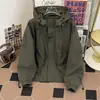 Chaqueta con capucha estilo americano para hombre y mujer, Primavera y Otoño 2026, holgada y versátil, cortavientos e impermeable, abrigo casual para exteriores