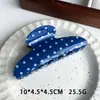 Pinza para el pelo con diseño de cielo estrellado azul de acetato imitación estilo coreano, con forma de garra de gato linda, para mujeres. Pinza de tiburón dulce y adorable para peinar el cabello en la parte trasera de la cabeza.