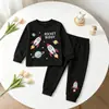 Ropa interior para niños europea y americana, Ropa para niños de primavera, otoño e invierno, Ropa para el hogar, Conjunto de dinosaurios para niños y niñas, Pijama de dos piezas al por mayor