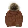 Otoño e invierno 2020 explosiones de eBay gorro de lana gorro de lana de rayas de bambú estándar CC con pompón sombrero para coleta cruzada