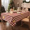 Toalha de Mesa de Natal Impermeável e à Prova de Óleo, Cobertura de Mesa Sem Lavagem, Toque de Luxo Leve e de Alta Qualidade, Decoração Festiva, Capa para Mesa de Centro com Ambiente