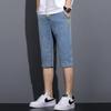 Pantalones cortos de mezclilla para hombre, estilo Hong Kong, marca de moda, holgados, retro, pantalones rectos que combinan con todo, modernos y elegantes pantalones recortados de verano finos