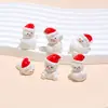 Muñeco de Nieve con Sombrero Rojo Lindo de Dibujos Animados Adornos de Resina Estéreo Decoración Creativa para Escritorio de Computadora de Coche Pequeños Adornos