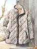 2025 Plataforma Independiente Temu Moda Femenina Chaqueta de Algodón Acolchada Estampado Digital Floral Botón 6 Chaqueta de Algodón para Mujer