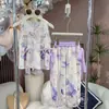 Traje de verano para niñas, para niños y mujeres, sin mangas, floral, pantalón antimosquitos, tres piezas, casual, verano, nuevo estilo, niña