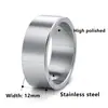 Moda Personalizada Europea y Americana 2026 Anillo Abierto de Acero de Titanio con Superficie de Arena Ultra Ancho de 12 mm Anillos de Pareja Regalo Fuente de Dropshipping