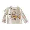 Camiseta Térmica de Algodón Suave Cepillado FHW para Bebés Niñas, Niños Pequeños Niñas Elegante Camiseta de Manga Larga Falsa de Dos Piezas