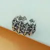 Anillo abierto ajustable de plata de ley s925 estilo punk hip hop retro personalizado cruzado moderno nicho para hombre dominante