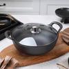 Panela de ferro fundido espessa lingote panela de guisado panela de sopa panela doméstica wok pequeno plano panela japonesa sem revestimento antiaderente fogão de indução
