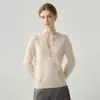 Estilo Minimalista de Lujo Ligero Otoño/Invierno Nueva Moda Cachemir Cuello V Amplio Botones Tejido Suéter Base Delgado para Mujer