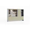 Conjunto de mesa e armário estilo minimalista para escritório de equipe para quatro ou seis pessoas com divisórias de tela e combinação de mesa e cadeira para computador