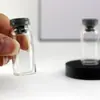 Botella de Vidrio Sellada con Tapón de Goma de Cuatro Picos, Almacenamiento de Pequeñas Perlas Doradas, Frasco Experimental Alto y Delgado, Mini Botella Vacía