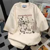 Estilo Ins Marca de Moda Nacional Estilo Japonés Camiseta de Manga Corta para Mujer Verano 2025 Casual High Street Holgada Hiphop Estilo Preppy Top